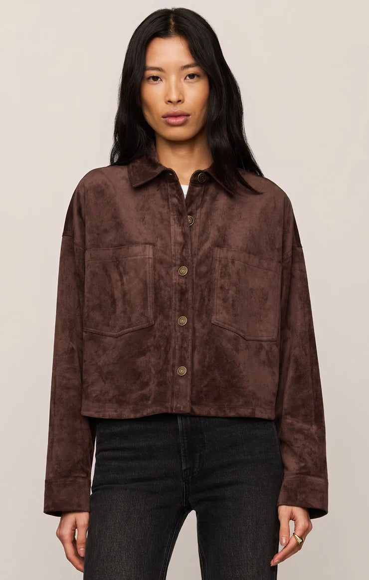 ALL DAY CROPPED SUEDE JACKET