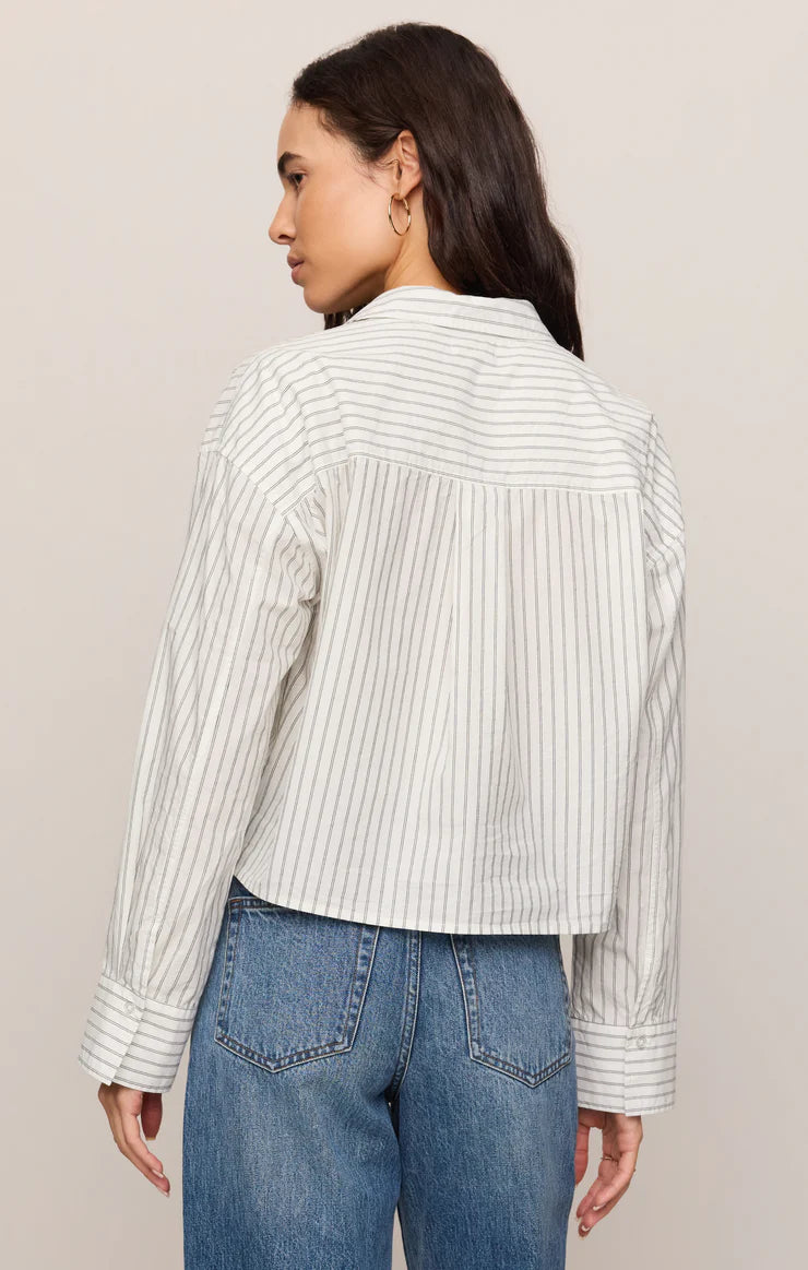 FAVOURITE STRIPED BUTTON UP TOP