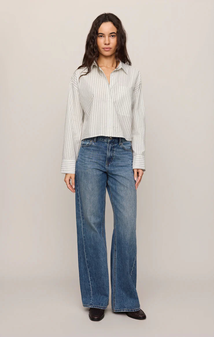 FAVOURITE STRIPED BUTTON UP TOP