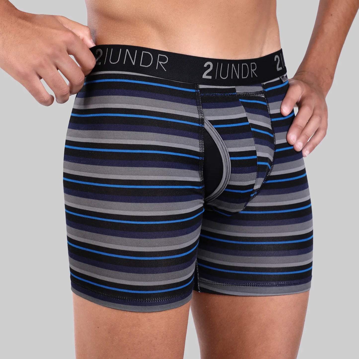 SWING SHIFT 6" BOXER BRIEF - BLUE STRIPE
