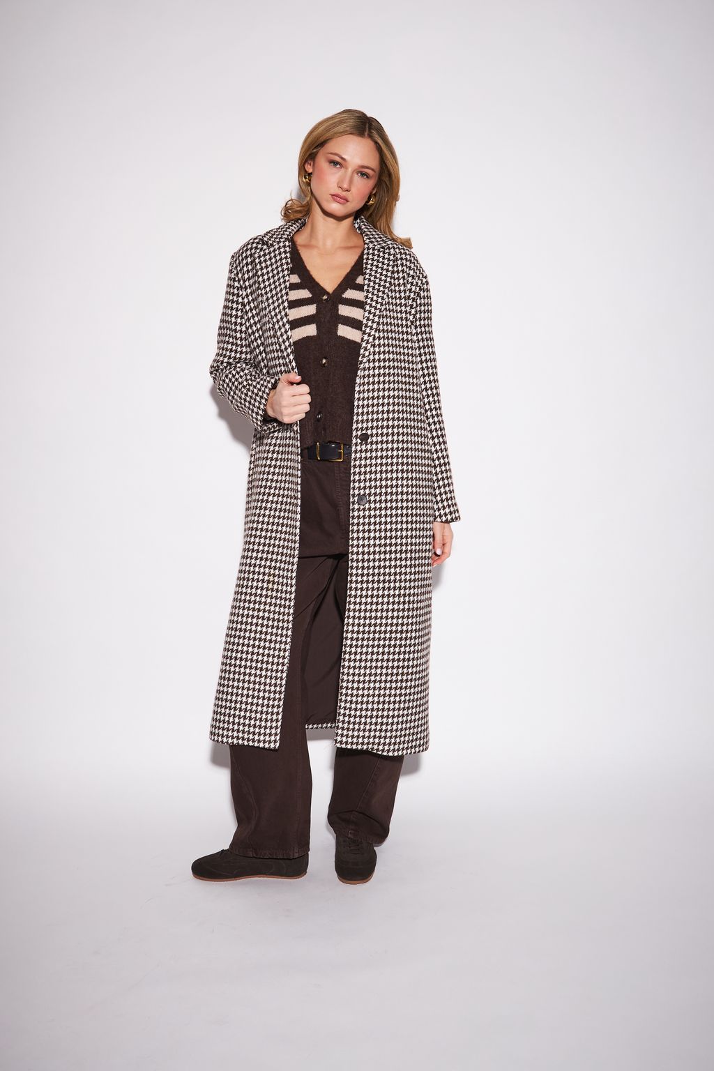 SOFIA HOUNDSTOOTH COATIGAN