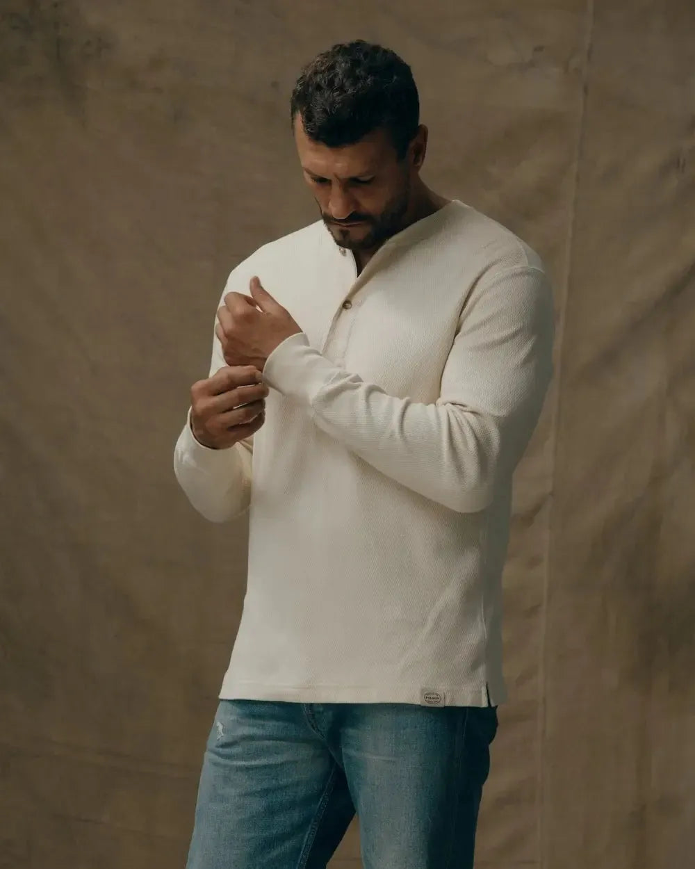 WAFFLE KNIT HENLEY - JB Evans Fashions & Footwear
