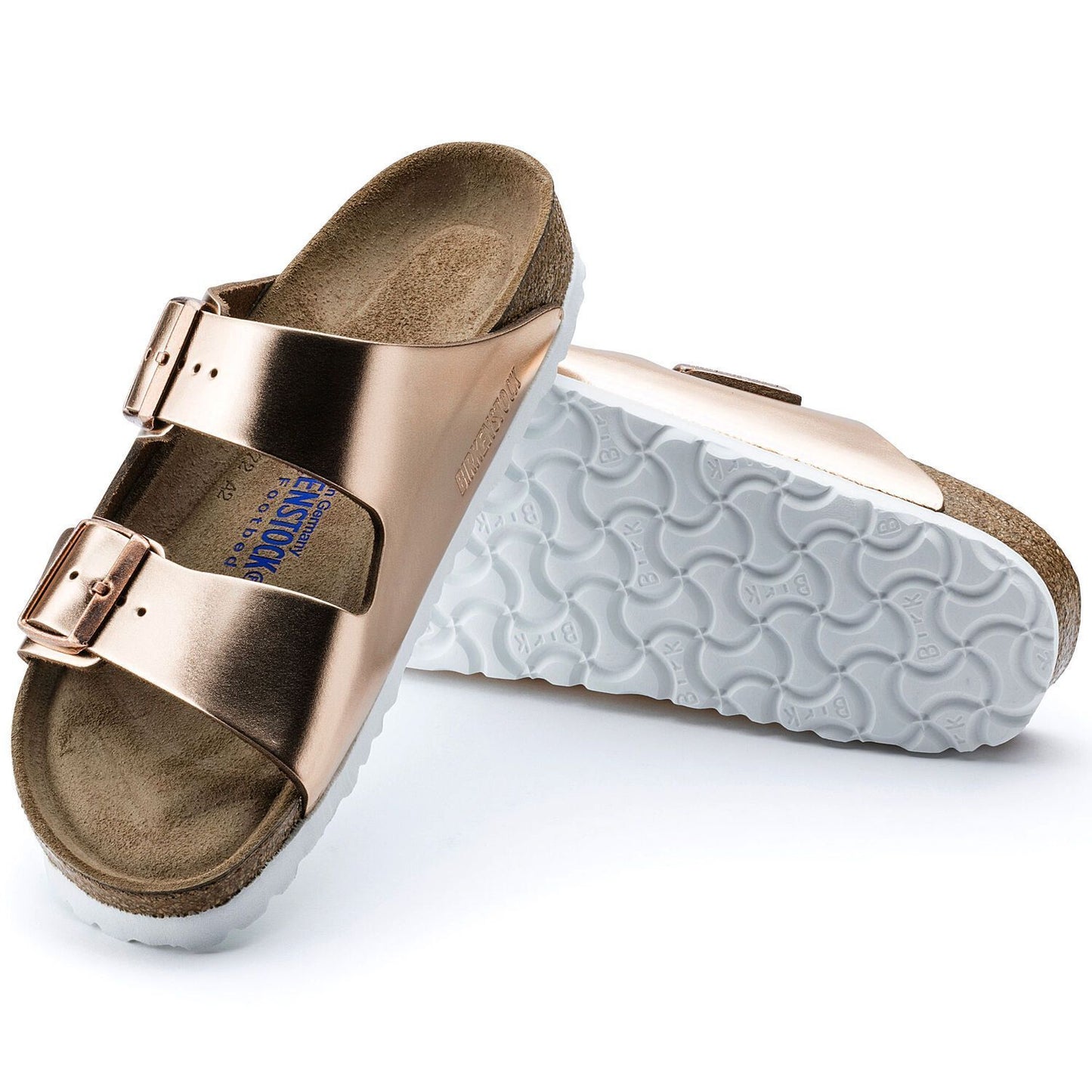 ARIZONA SOFT FOOTBED METALLIC-SANDALS-BIRKENSTOCK-JB Evans Fashions & Footwear