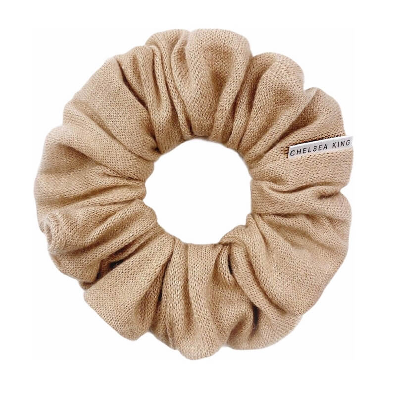 CASHMERE NUDE BLUSH SCRUNCHIE CLASSIC-CNB-O/SNUDE-LADIES ACCESSORIES-CHELSEA KING-JB Evans Fashions & Footwear