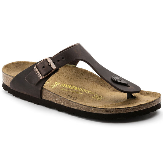 GIZEH OILED LEATHER REGULAR-SANDALS-BIRKENSTOCK-JB Evans Fashions & Footwear