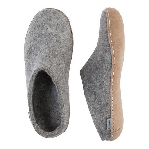 GLERUP FELT SLIPPER LEATHER SOLE-UNISEX FOOTWEAR-GLERUPS-JB Evans Fashions & Footwear