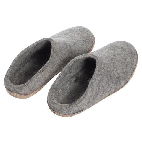 GLERUP FELT SLIPPER LEATHER SOLE-UNISEX FOOTWEAR-GLERUPS-JB Evans Fashions & Footwear