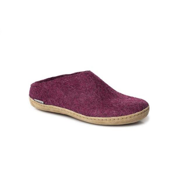GLERUPS SLIP ON LEATHER CRANBERRY-UNISEX SLIPPERS-GLERUPS-JB Evans Fashions & Footwear