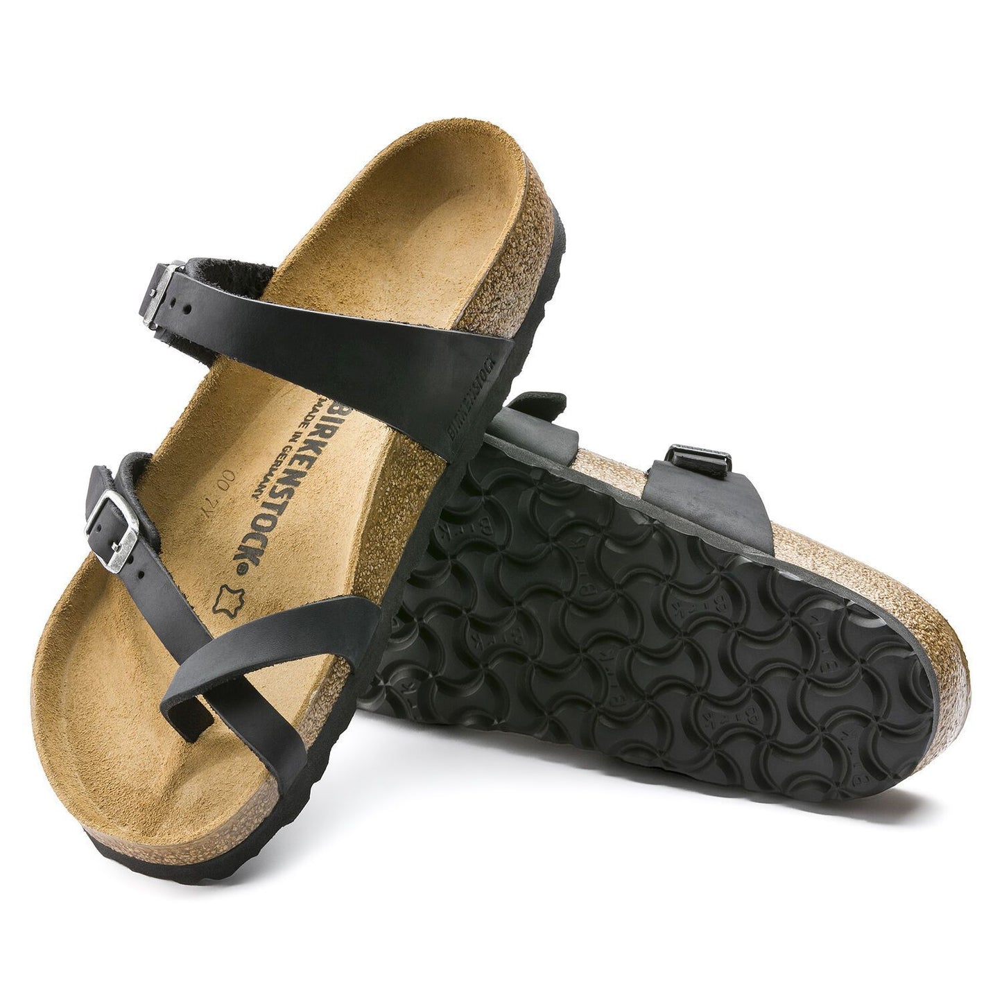MAYARI OILED LEATHER BLACK-SANDALS-BIRKENSTOCK-JB Evans Fashions & Footwear