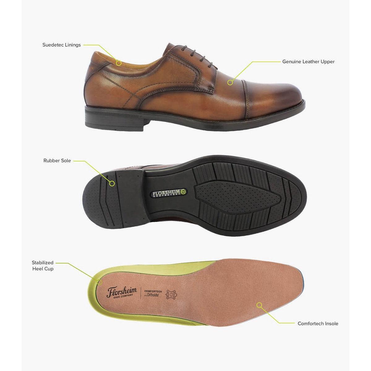 MIDTOWN CAP TOE OXFORD-MENS DRESS FOOTWEAR-FLORSHEIM-JB Evans Fashions & Footwear