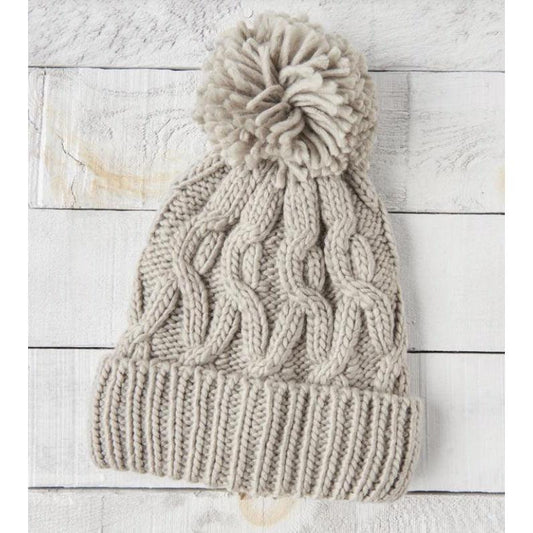 NSTP CHUNKY CABLE KNIT TOQUE-17784-O/SGREY-HATS-NORTH STANDARD TRADI-JB Evans Fashions & Footwear