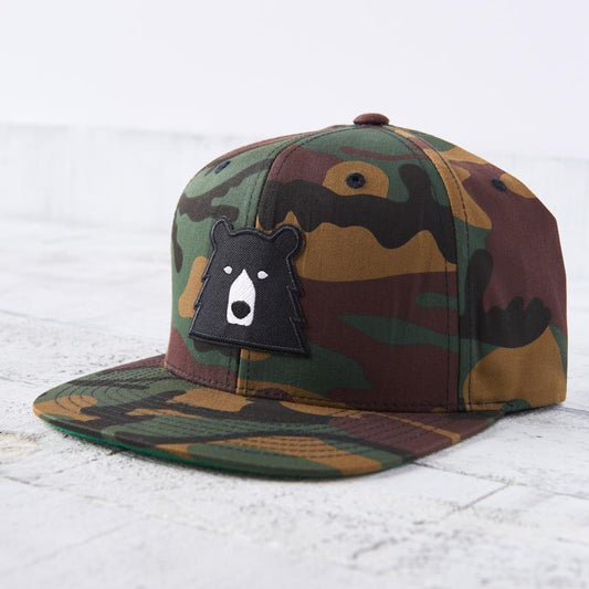 NSTP SNAPBACK CAMO WITH BLACK BEAR-MENS HATS-NORTH STANDARD TRADI-JB Evans Fashions & Footwear