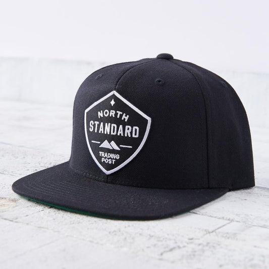 NSTP SNAPBACK WHITE SHIELD-11101-O/SBLK-MENS HATS-NORTH STANDARD TRADI-JB Evans Fashions & Footwear