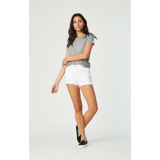 ROSIE WHITE RIPPED SHORT-LADIES SHORTS-MAVI-JB Evans Fashions & Footwear
