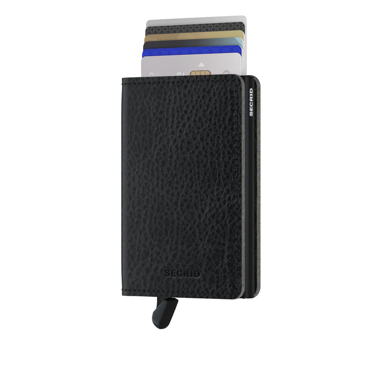 SLIMWALLET VEG LEATHER BLACK-S-SVG-B-SWBLK-MENS WALLETS-SECRID-JB Evans Fashions & Footwear