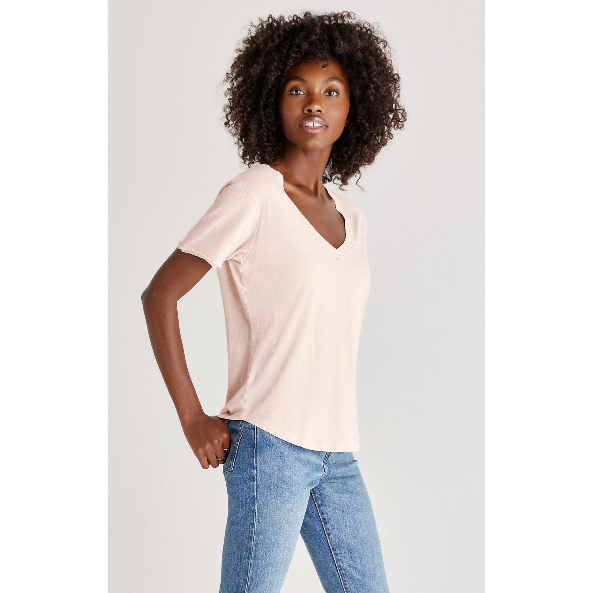 THE ORGANIC COTTON V-NECK TEE-LADIES T-SHIRTS & TANKS-Z SUPPLY-JB Evans Fashions & Footwear