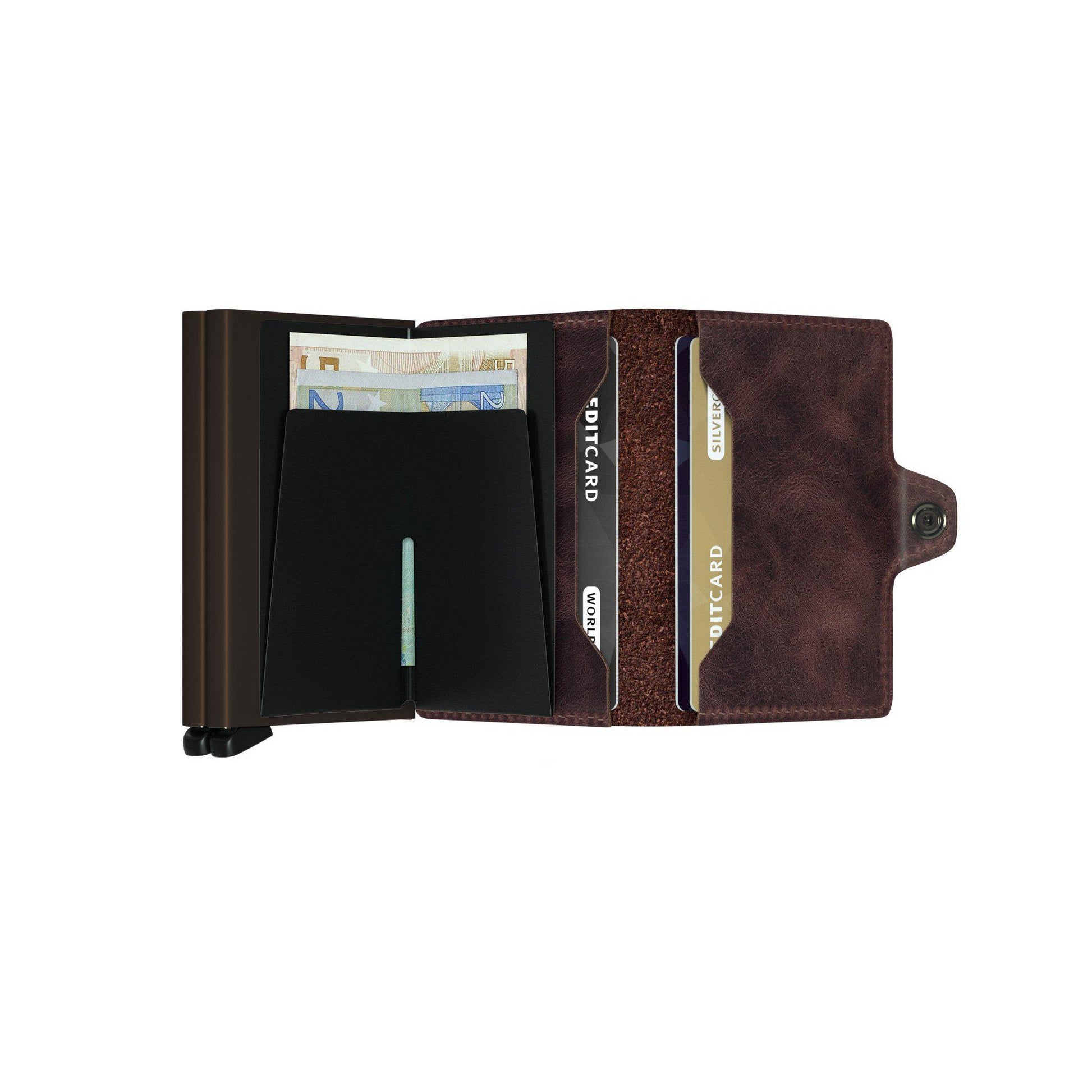 TWINWALLET VINTAGE CHOCOLATE-MENS WALLETS-SECRID-JB Evans Fashions & Footwear