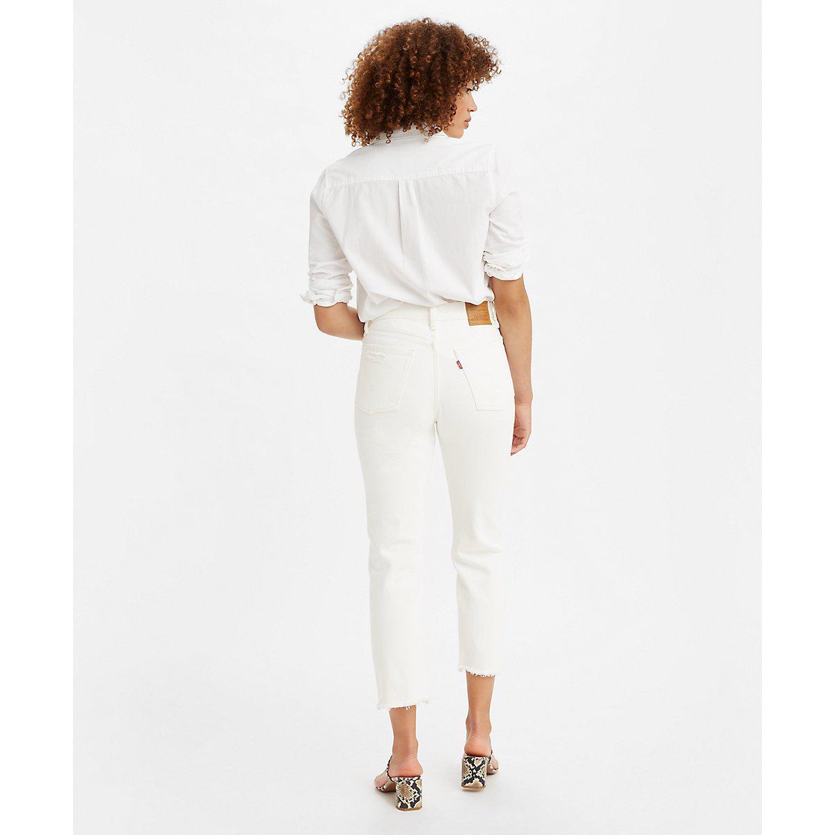 Levi's white store wedgie jeans